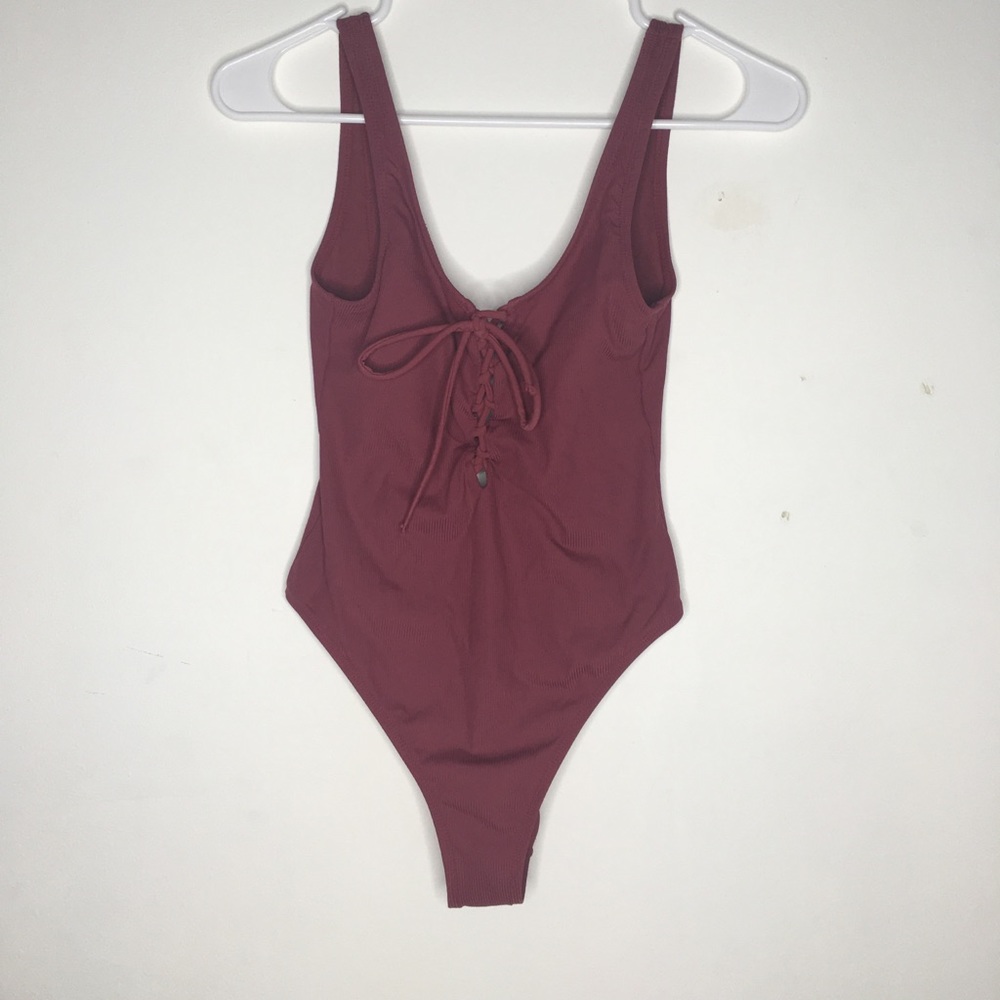 Maroon One Piece Swimsuit
